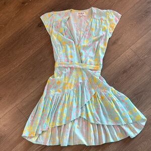 Honolulu Floral Wrap Dress with Ruffle Hem